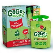 GoGo Squeez Apple Strawberry Applesauce 3.2 oz Pouches - Box of 12/4-Pack Boxes