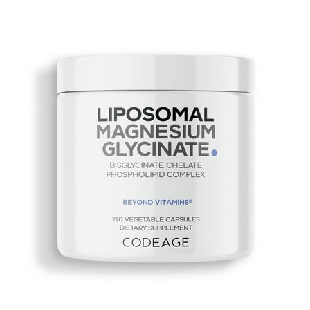 Codeage Liposomal Magnesium Bisglycinate Chelate Mineral Supplement, BioMag Phospholipids,  240 ct