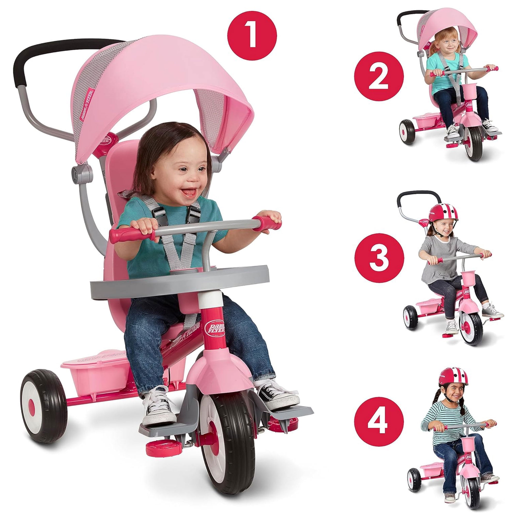 Radio Flyer 4 in 1 Stroll N Trike Pink