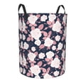 thumbnail image 2 of Balery Leaves Flower Round Laundry Basket with Handles Waterproof Freestanding Laundry Hamper for Clothes Toys in the Dorm and Family-Small, 2 of 8