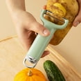 thumbnail image 3 of 1 Pcs Vegetable Peeler,Plastic Potato Peeler,Veggie Peeler For Potato Carrot Orange Fruit,Kitchen Peeling Tool,Peeler With Ergonomic Handle And Single Edge Blade,Fruit Peeler For Kitchen,Green, 3 of 7