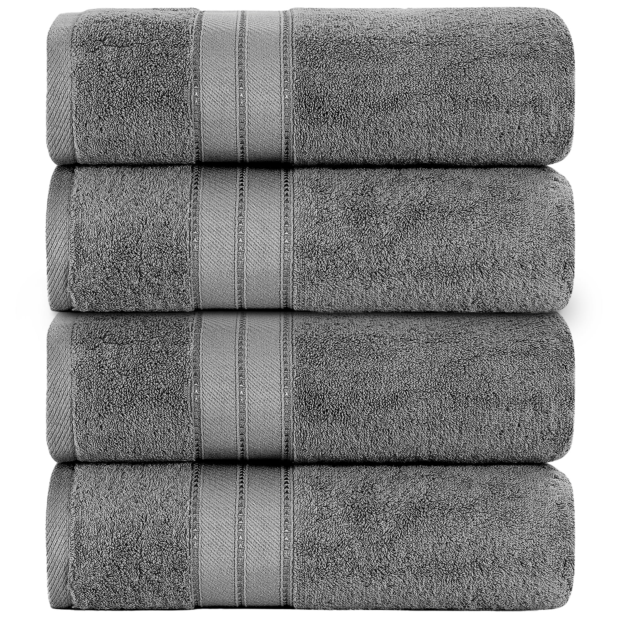 Modern Threads Spunloft Cotton Bath Towels, Charcoal (4 Count)