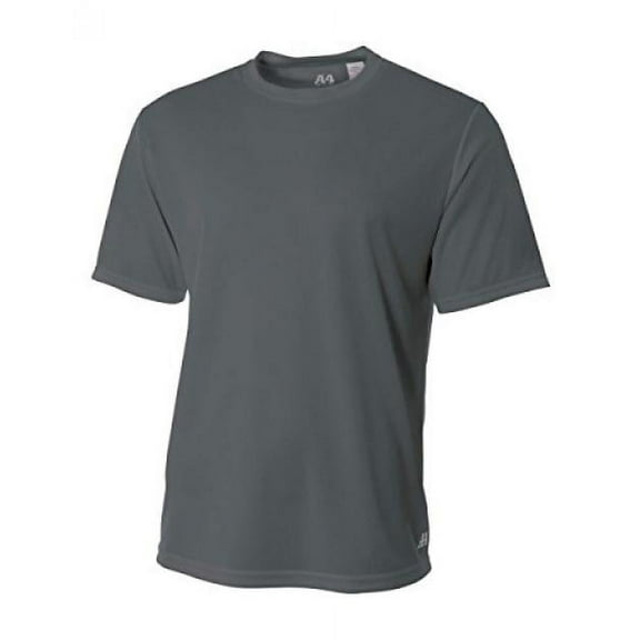 A4 Men's Birdseye Mesh Short Sleeve Crew Tee, Graphite, XX-Large