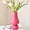 2 Layers Pink, variant on ABCISI Hot Pink Ceramic Vase, Colorful Ceramic Vase, Modern Dried Flower Vases, Pink Round Vase for Centerpieces Wedding Dinner Table Party Office, Housewarming Gift (3 Layers Pink)