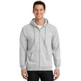 thumbnail image 2 of Port & Company PC90ZH Mens Essential Fleece Full-Zip Hooded Sweatshirt, Ash - Large, 2 of 2