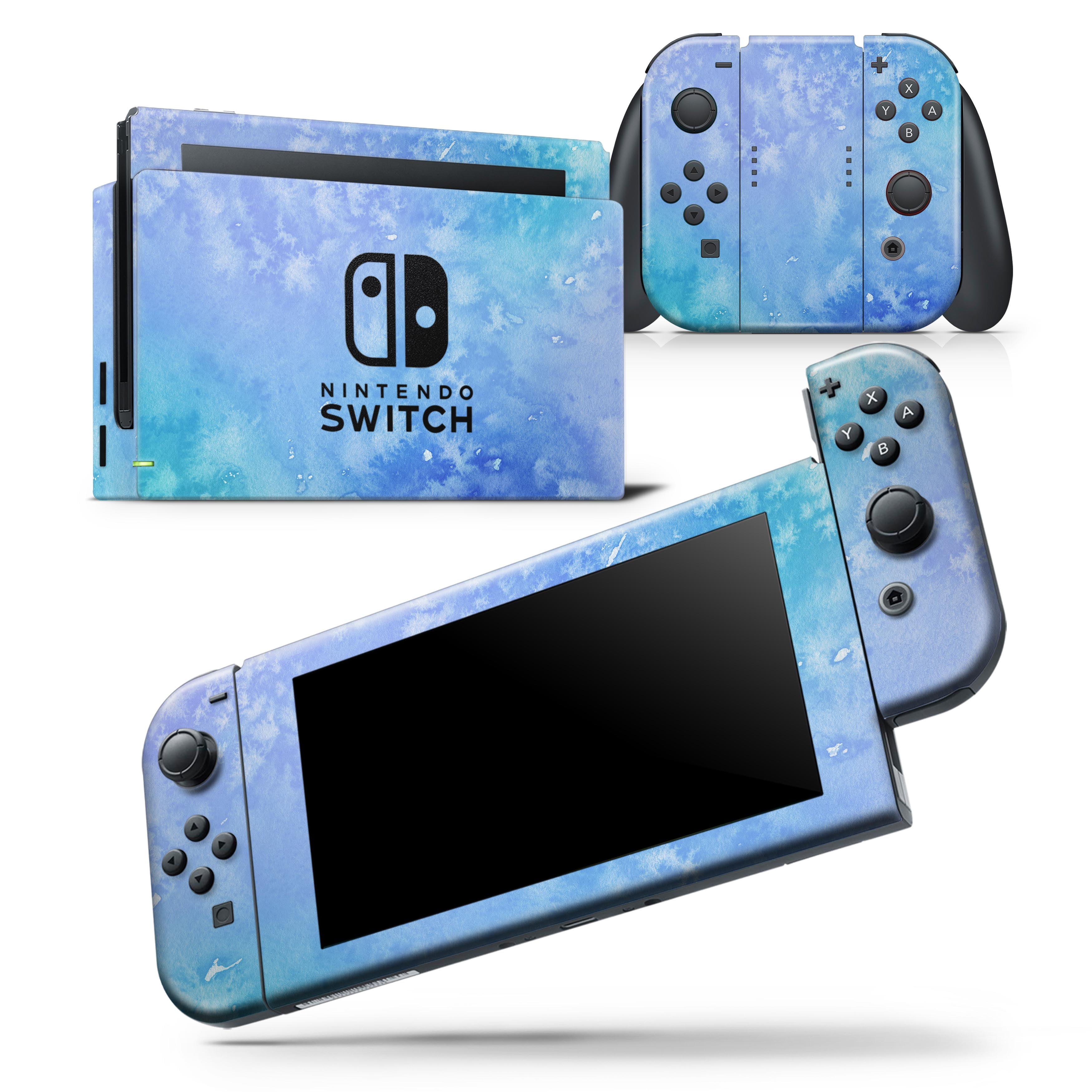 Washed Ocean Blue 42 Absorbed Watercolor Texture Skin Wrap Decal Compatible With The Nintendo Switch Joycons Only Walmart Com Walmart Com
