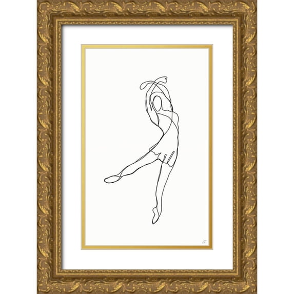 Lee, Judson 13x18 Gold Ornate Wood Framed with Double Matting Museum Art Print Titled - Ballerina IV