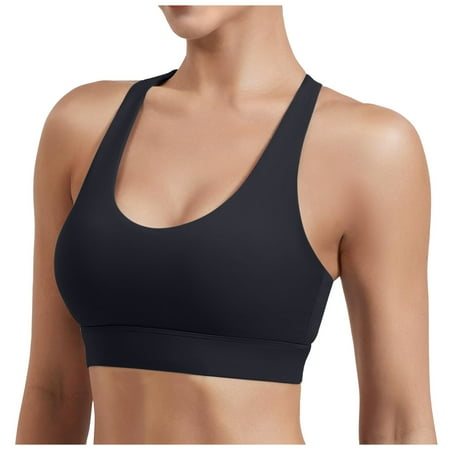 BYHONG Sports Bra Women s Backless Push up Bra Without Underwire Padded High Impact Bustier Hold with Wide Straps Fitness Jogging Bra Women s Sports Bras for Yoga Gym Workout Fitness Black L