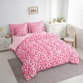 thumbnail image 3 of Feelyou Pink Cheetah Print Bedding Comforter Set 7pcs, Wildlife Leopard King Bedding Sets, 3 of 7