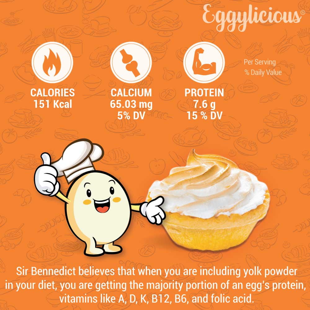 Eggylicious Egg Yolk Powder, Dried Natural Protein Powder, Made from Fresh Eggs, Pasteurized 1lbs (16oz)