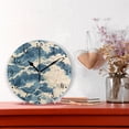 thumbnail image 2 of Blue Wavy Vintage Round Wall Clock Silent Battery Operated Home Decor for Living Room Bedroom, 2 of 7