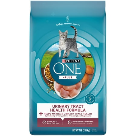 Purina ONE Plus Uniary Tract Health Formula Dry Cat Food Chicken 7 lb Bag