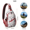 thumbnail image 5 of Sling Backpack,White Christmas Tree Pattern Sling Bag with Water Bottle Holder,Waterproof Sling Bag for Men/Women with Headphone Jack for Hiking,Travel, 5 of 6
