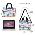 thumbnail image 3 of FORMRS 16" Laptop Bag Carrying Sleeve Case with Handle Travel Shoulder Briefcase, Hand Drawn Sailboats, 3 of 8