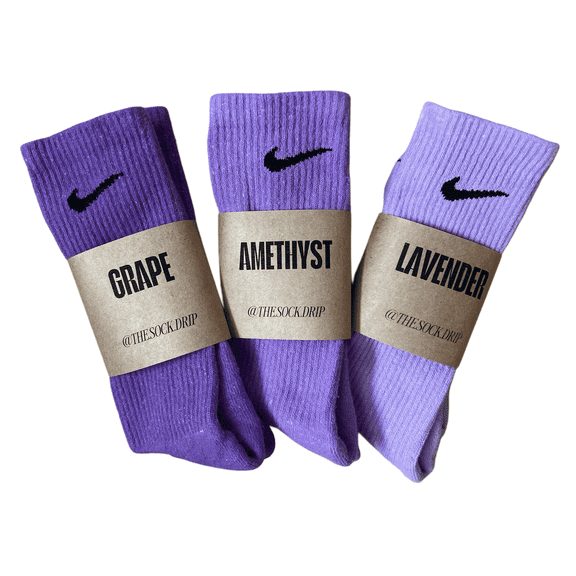 Purple Pack Nike Crew Socks Dri Fit, Adult Unisex Large, 3 - Pack