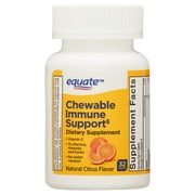 (2 pack) Equate Vitamin C Immune Support Dietary Supplement Chewable Tablets, Citrus Flavor, 32 Count, Compare to Airborne® Original Chewble Tablets Supplements