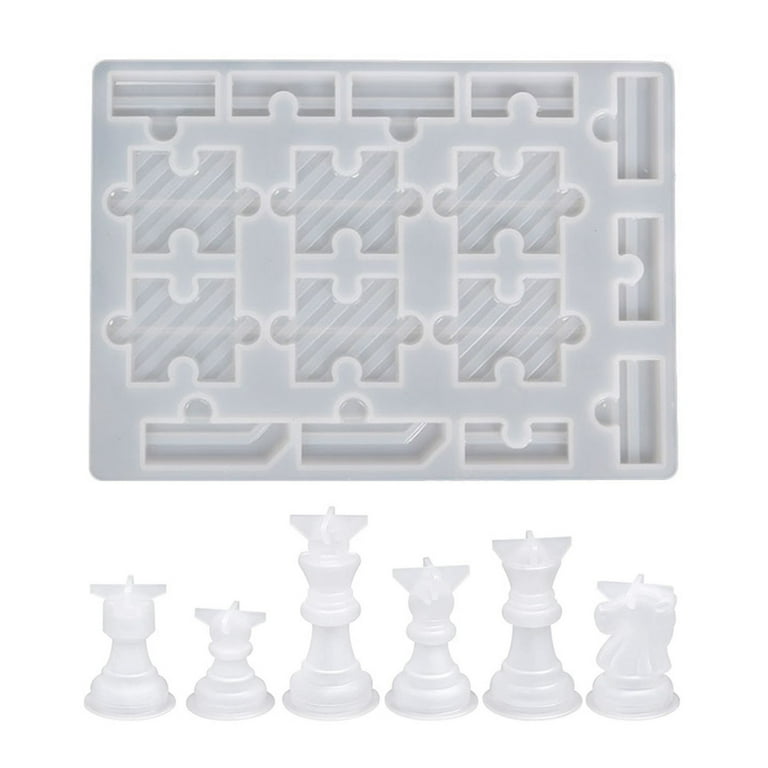 6pcs Chess Mold for Resin, Resin Chess Mold 3D Silicone, 3D Chess