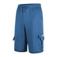 thumbnail image 5 of Nebwoak Mens Summer Cargo Shorts Stretch Elastic Waist Casual Baggy Active Sweat Shorts with Pockets, 5 of 6