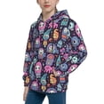 thumbnail image 2 of KLL Unisex Kids Boys Girls Hooded Pocket Pullover Hoodies-Funny colorful skull ghost, 2 of 5