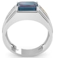 thumbnail image 5 of Men's Lab-Created Alexandrite Diamond Channel Ring In Solid 14k White Gold, 5 of 6