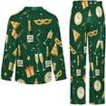 thumbnail image 5 of Top-kevin Pajama Sets for Womens Gingerbread Men Snowflakes Stars Loose Button Down Long Sleeve Shirts And Pants Set, 5 of 6