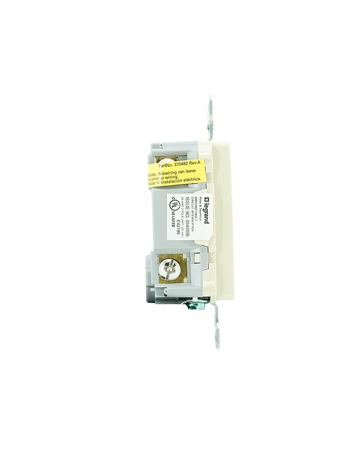 Legrand 2097ICCD12 Pass & Seymour GFCI Outlet, Heavy Duty, 20A, Ivory - Quantity 1