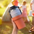 thumbnail image 2 of Copa De Coche Taza de café térmica de viaje Tazas dobles para automóvil de gran capacidad (naranja 600 ml) Wdftyju Libre de BPA, 2 of 3