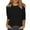 196# Black, variant on DENGDENG Womens Tops 3/4 Sleeve Plus Size Round Neck Casual T Shirts Solid Color Elbow Summer Blouses Cute Three Quarter Length Tunic Tops Business {444} with Pocket Dark Green L