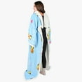 thumbnail image 7 of Tirrinia Sherpa Wearable Blanket for Adult Women and Men, Super Soft Comfy Warm Plush Throw with Sleeves, TV Blanket, Wrap Robe Cover for Sofa, Couch, Blue Avocado Dog, 55" x 72'', 7 of 7