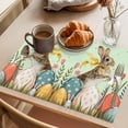 thumbnail image 3 of Easter Bunny Eggs Placemats Set of 8 Spring Tulip Flowers Leaves Rustic Green Place Mats Indoor Wipeable Table Mats Washable Dining Table Placemats for Kitchen Holiday Party Home Decor 13x19 Inch, 3 of 9