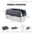 thumbnail image 6 of KFFKFF Cat Litter Tray, 6in Depth, XL Size, Stainless Steel, Includes Scoop, Broad Filter Step & Tall Edges, Sealed Design for Odor Control, Simple Cleaning, Suitable for Larger Cats, 6 of 9