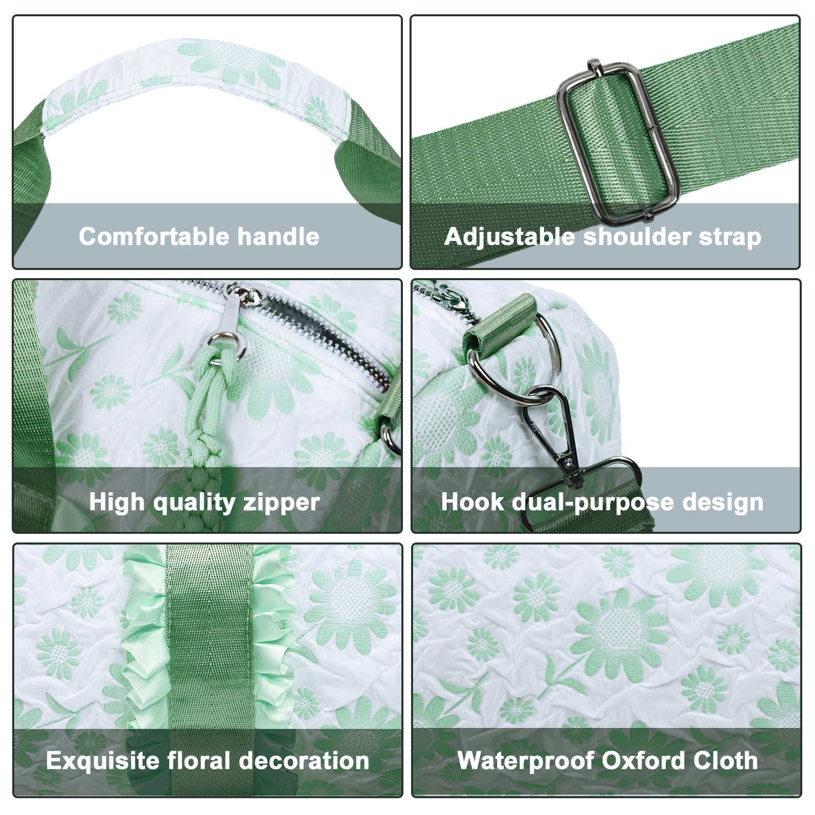 2pcs Oxford Travel Tote Bag Set for Women, Lightweight Weekender Duffel, Ideal for Carry-On, Overnight Trips, Gym, Daily Commute, Crossbody Bags