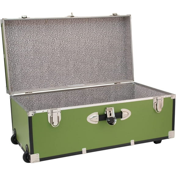Seward Explorer Trunk with Wheels & Lock, Olive Grove, 30-Inch