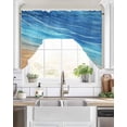 thumbnail image 2 of Blue Ombre Coastal Kitchen Curtains Swag Valance for Windows/Bathroom/Cafe, Summer Nautical Beach Ocean Seaside Rod Pocket Drape Panel Swag Curtains Valance for Bedroom/Living Room 56"x36", 2 of 6