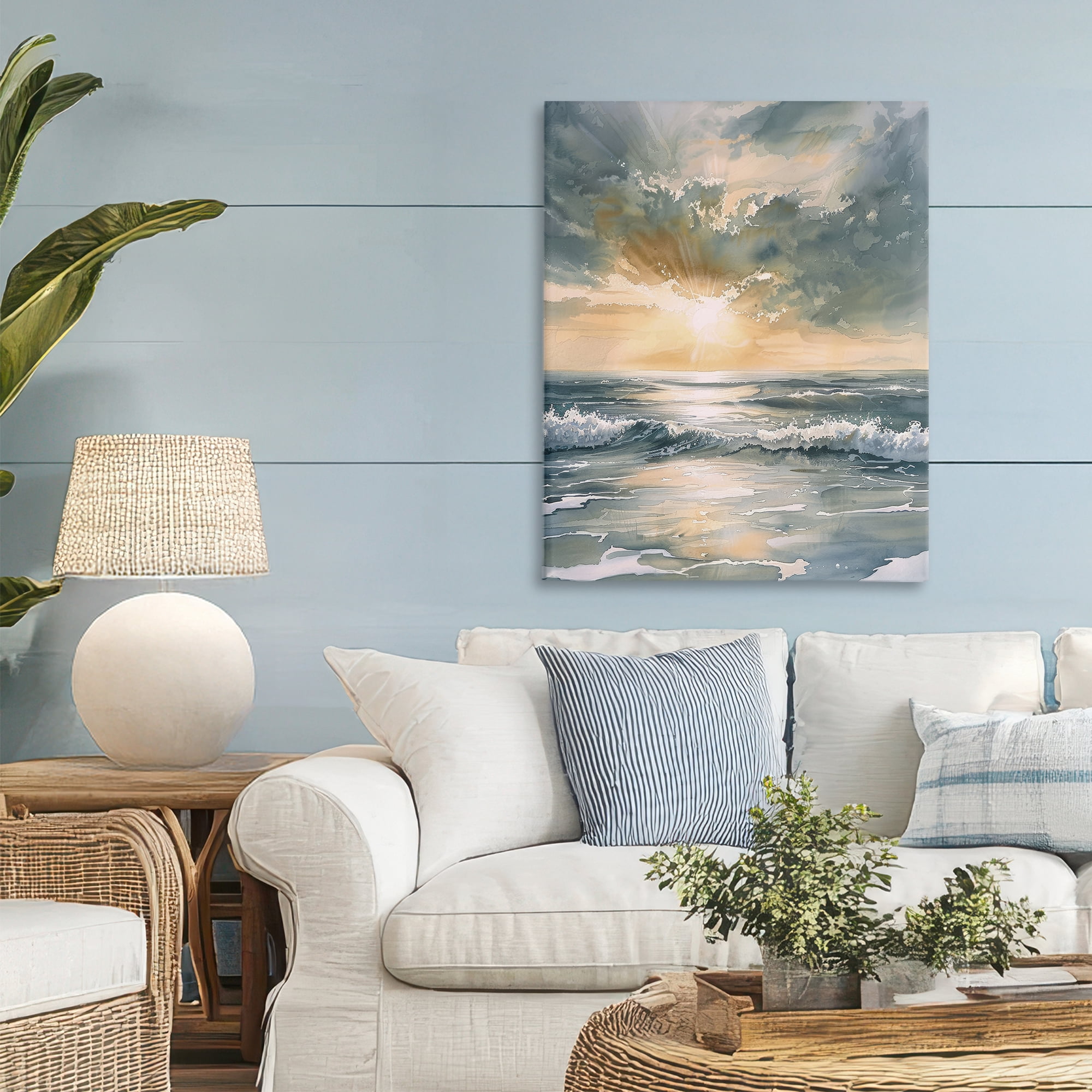 Stupell Industries Sunlit Waves Golden Reflection Canvas Wall Art, design by Petal Prints Design