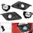 thumbnail image 2 of Clear Lens Fog Driving Light Kit For 2014 2015 2016 Mazda 3 with Bezel Switch Bulbs OEM# TK2151690A / TK2151680A BJE150C21A / BJE150C11A MA2592125 / MA2593125 MA1038128 / MA1039128 BJS850, 2 of 12