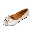 thumbnail image 2 of Bkhluea Women Rhinestone Bow Peep Toe Flats Slip On Comfortable Footwear For Office Work Party Daily Casual Use, 2 of 7