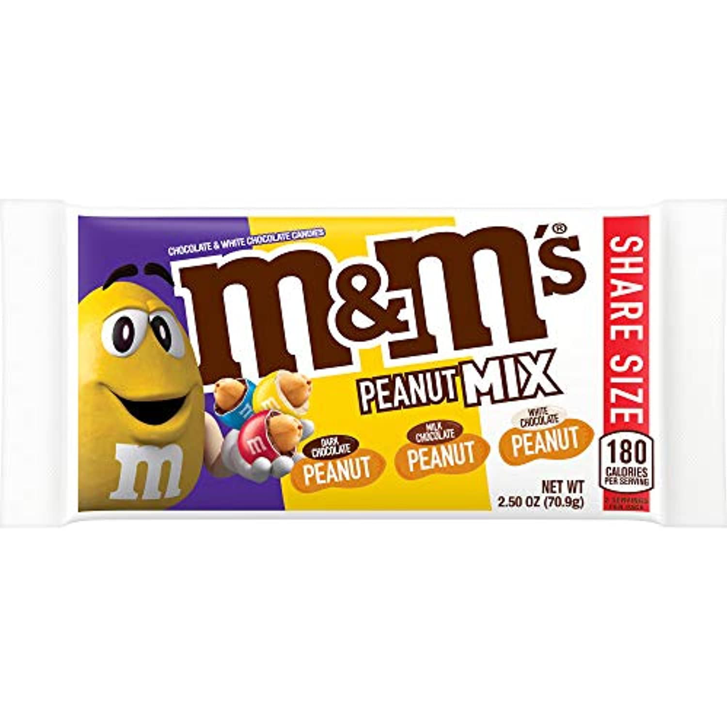 M&M'S Classic Mix Chocolate Candy Share Size Pack, 2.5 oz