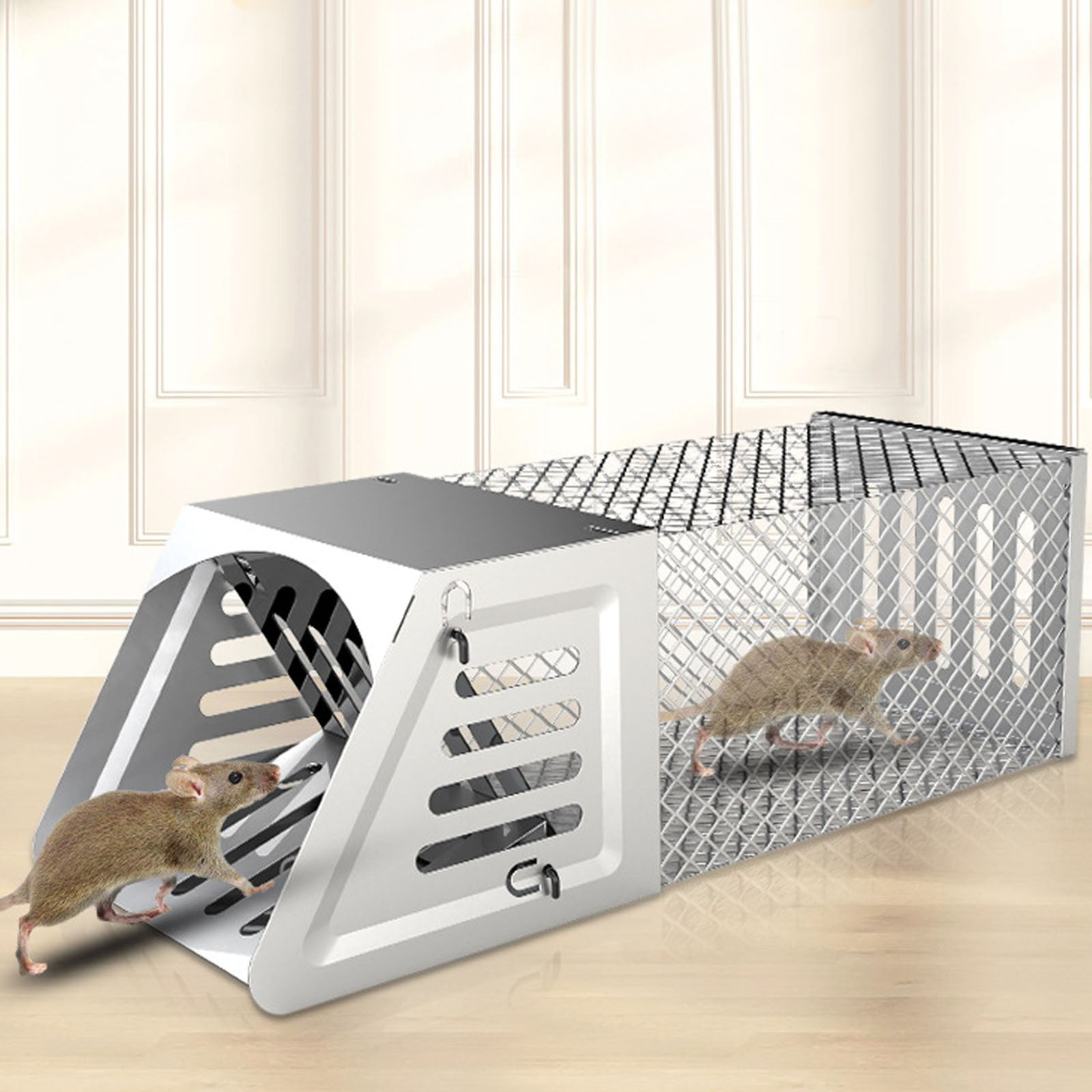 BinKFF Rat Trap, Automatic Continuous Cycle Mouse Traps, Catch Rat Trap Cage, That Work for Indoor and Outdoor Small Animal - Mouse Voles Hamsters Live Cage Catch and Release