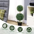 thumbnail image 4 of 2.6FT Topiary Trees Artificial Outdoor Porch Plants Double Boxwood Topiary Ball with Ground Spike Set of 2 Faux Boxwoods for Outdoor Planters Front Door Entrance Garden Indoor Home, 4 of 6