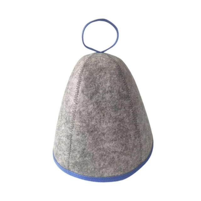 DOLITY Sauna Felt Hat Fine Craftsmanship Quickly Towel Drying Hat Hair Turban Accessory grey and blue