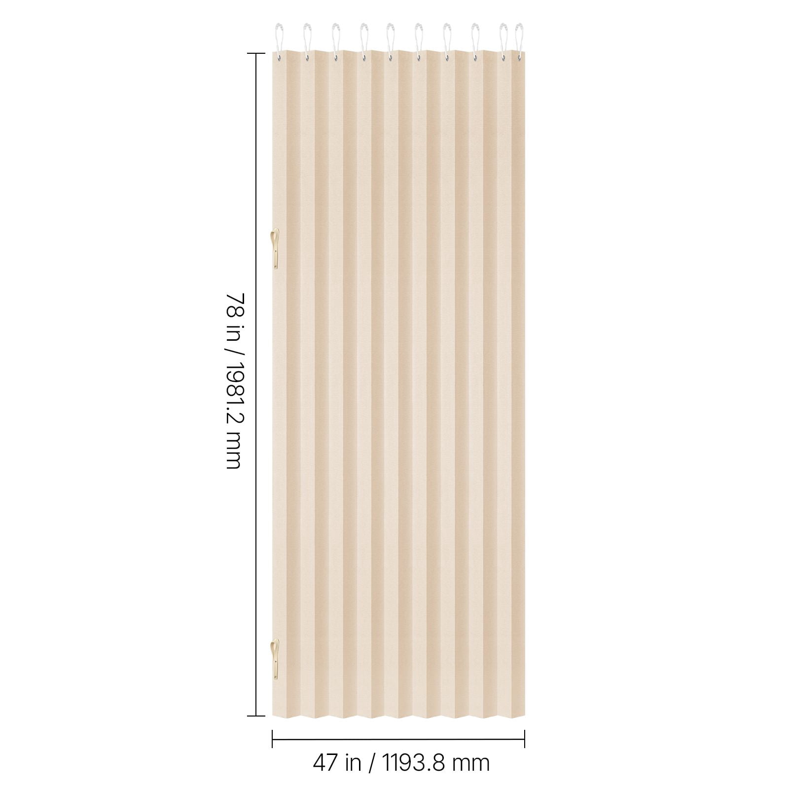 Accordion Folding Door, 78x47 Inch Magnetic Closure Waterproof Fabric, Compact Folding Design, Drill-Free Installation, Versatile Room Divider for Home and Bathroom