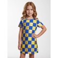thumbnail image 2 of Kids Trendy Short Sleeve Dress Regular-Fit Crew Neck Everyday Dress for Girls Young Girls Age 5-13 Classic Cut, 2 of 6