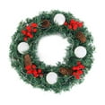 thumbnail image 2 of Christmas Wreath Door Hanging Decoration Bronze Plastic Rattan 12in Wreath for Home Hotel Mall Indoor Outdoor Holiday Decor, 2 of 6