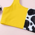 thumbnail image 4 of Fesfesfes Girls Swimsuit 3 Piece Bathing Suits Cow Print Bikini Tankini Set Beach Swimwear with Shorts Bikini Swimwear for 6-13 Years(Gold,6-7Years), 4 of 5