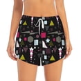 thumbnail image 2 of Picia Colorful Geometry Pattern Women's 2 in 1 Athletic Running Shorts High Waisted Workout Casual Gym Sweat Shorts with Comfy Liner Zipper Pockets-Medium, 2 of 9