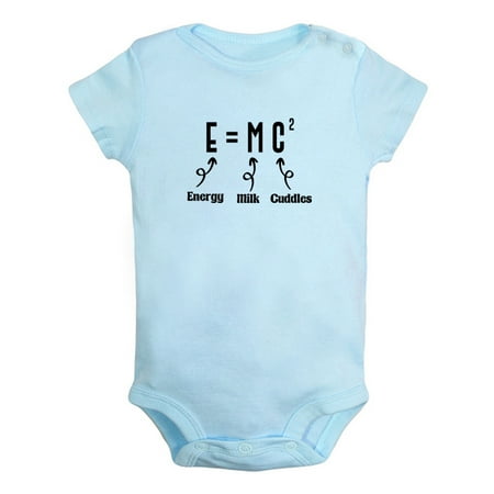 

iDzn E=MC2 Energy Milk Cuddles Funny Rompers For Babies Newborn Baby Unisex Bodysuits Infant Jumpsuits Toddler 0-12 Months Kids One-Piece Oufits (Blue 18-24 Months)