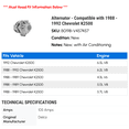 thumbnail image 2 of Alternator - Compatible with 1988 - 1992 Chevy K2500 1989 1990 1991, 2 of 2