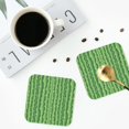 thumbnail image 5 of Pofeuu Cactus Print Leather Coasters Set of 6, Round Cups Mugs Mat Pad for Home Kitchen Heat Resistant Drink Coasters,Square, 5 of 7