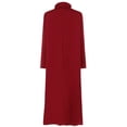 thumbnail image 3 of Lindreshi Plus Size Dresses for Women on Women's Loose Irregular Color Robe Sweatshirt Turtleneck Pullover Dress, 3 of 4